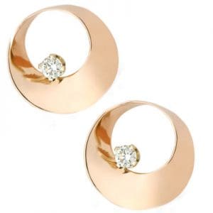 Mobius Twist Diamond earrings Rose gold 10.5mm
