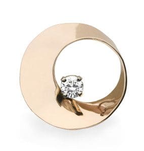 Mobius Twist pendant with diamond in rose gold
