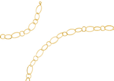 multi link gold bracelet and necklace