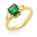Lyric ring with Tourmaline and diamonds in 18k yellow gold