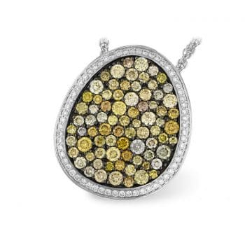 natural multi-color diamond pendant necklace white gold with Natural diamonds.