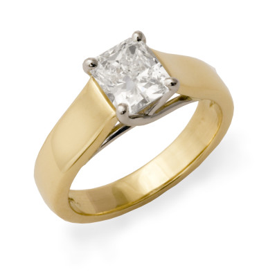 The Monhegan Ring with a Radiant Cut diamond in two-tone