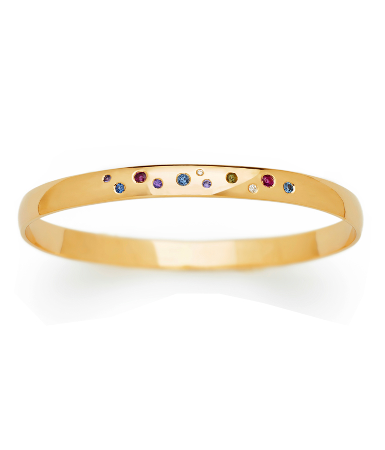 galaxy wide bangle with sapphires