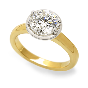 Luna Ring 18k yellow gold and platinum ring from Brown Goldsmiths Signature Ring Collection