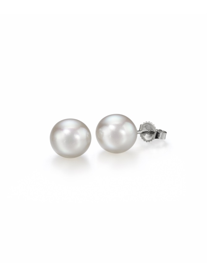 pearl stud earrings white gold