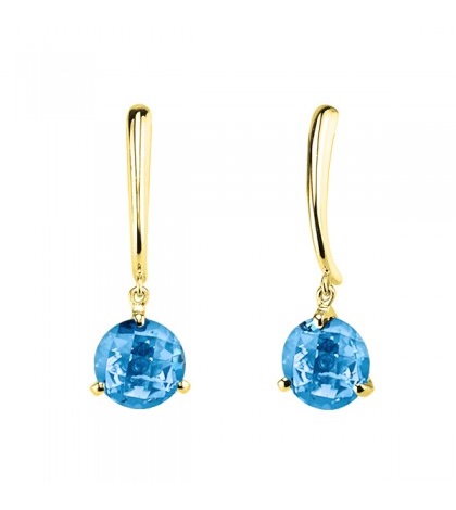 Blue Topaz gem dangle earrings