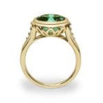 Concerto ring in yellow gold with a oval green tourmaline