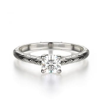 Jaide Platinum diamond engagement ring with engraving
