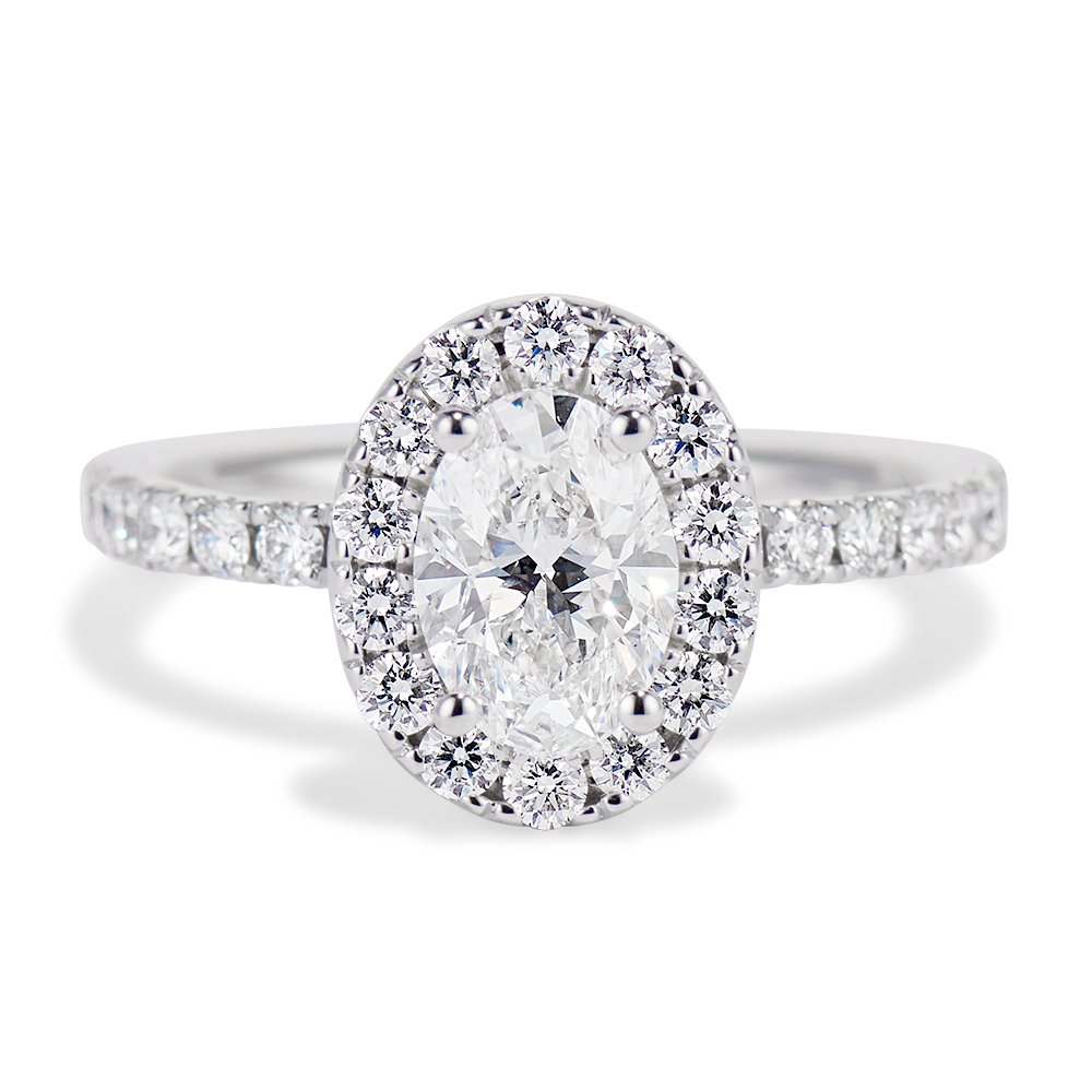 Oval Diamond Halo Ring - Brown Goldsmiths - Experience the difference!