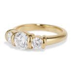 Yellow gold all diamond ridge ring