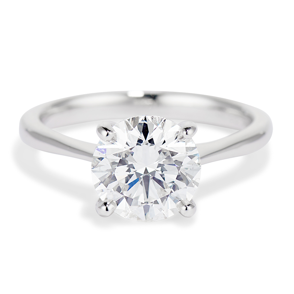 Platinum solitaire diamond engagement ring