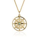 Maine Tourmaline Compass Rose 18k yellow gold 393344