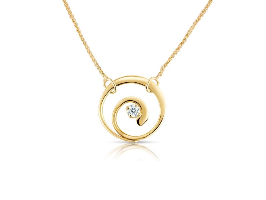 spiral diamond pendant