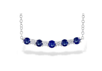 Sapphire and diamond bar necklace