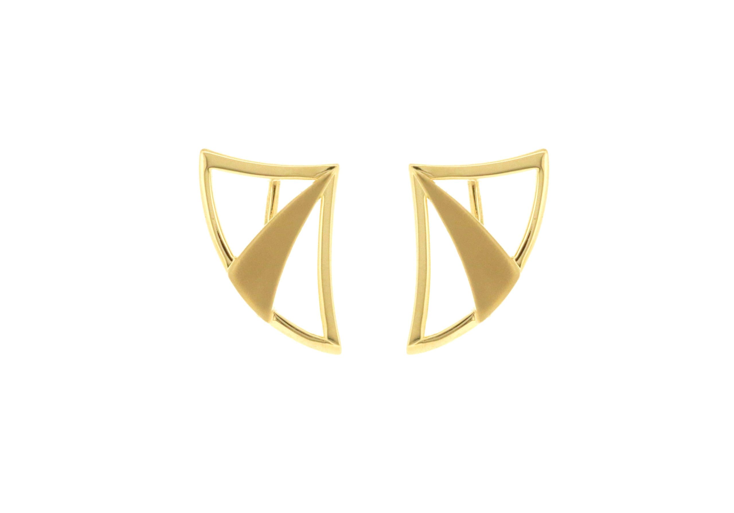 Olympian Bow Stud Earrings - Gold - Brown Goldsmiths