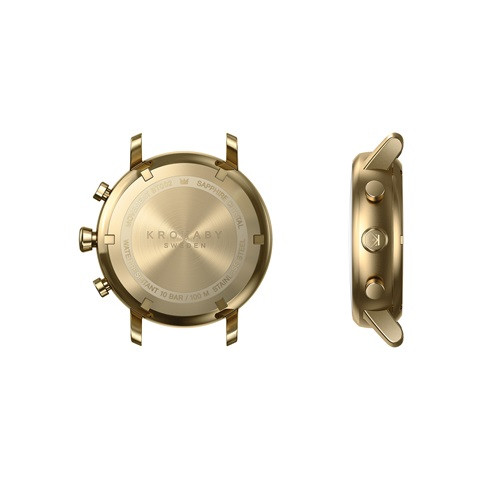 Kronaby Carat #S0716-1: 38MM, White Dial, Gold Mesh Bracelet #280030 smartwatch watch back