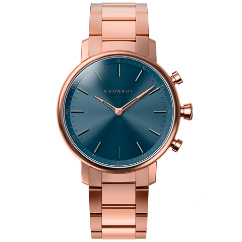 kronaby-carat-hybrid-smartwatch-38mm-rose-gold-bracelet S2445 watch front