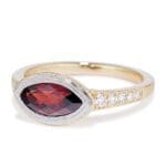 Marquise Garnet And Diamond Ring