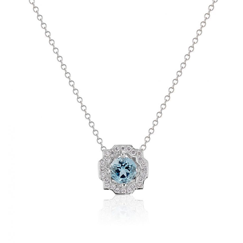 aquamarine and diamond necklace
