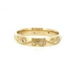 080029 - Engraved Band With Diamond Accents