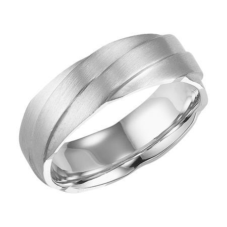 Men's Wedding Band With Overlap Detail
