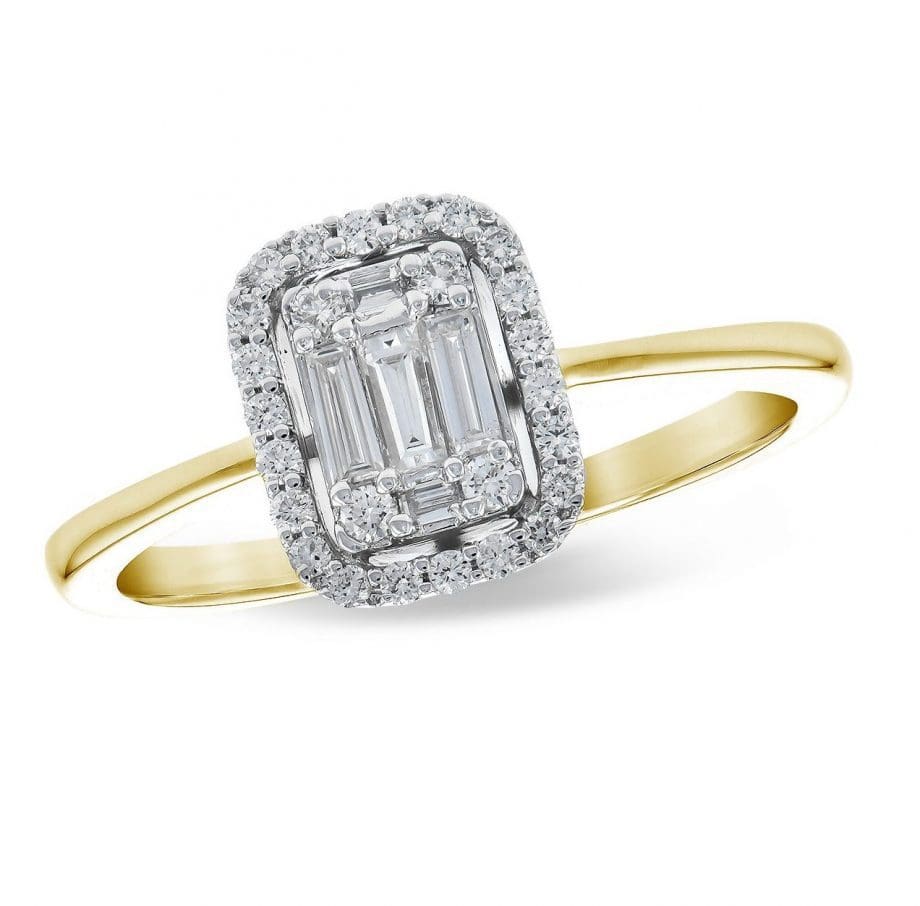 010540 - Diamond Halo Illusion Ring