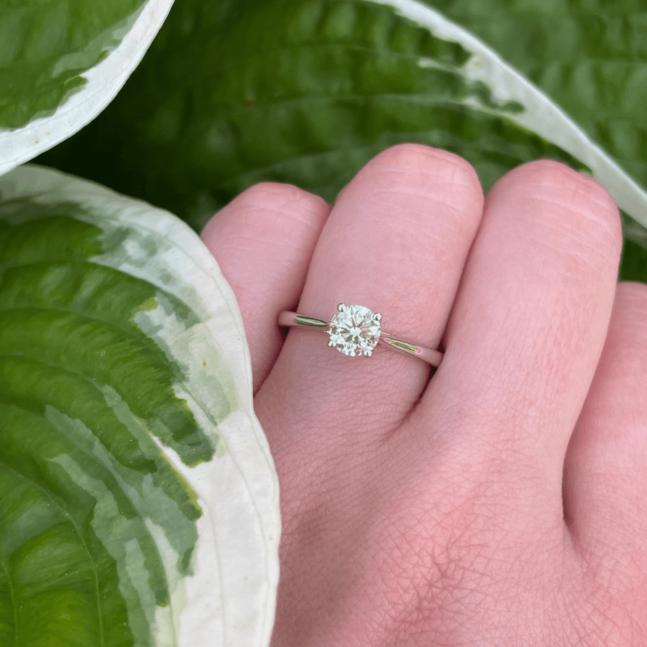 Diamond Solitaire Engagement Ring In White Gold - RSO27-75