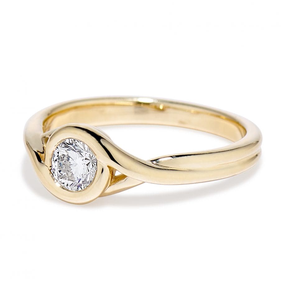 Petite Embrace ring 14k yellow side view
