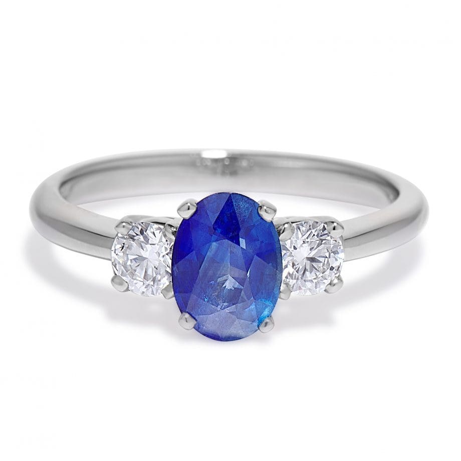 oval sapphire and diamond ring