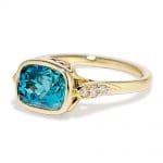 Blue Zircon Concerto Ring 18k yellow gold 160495 side