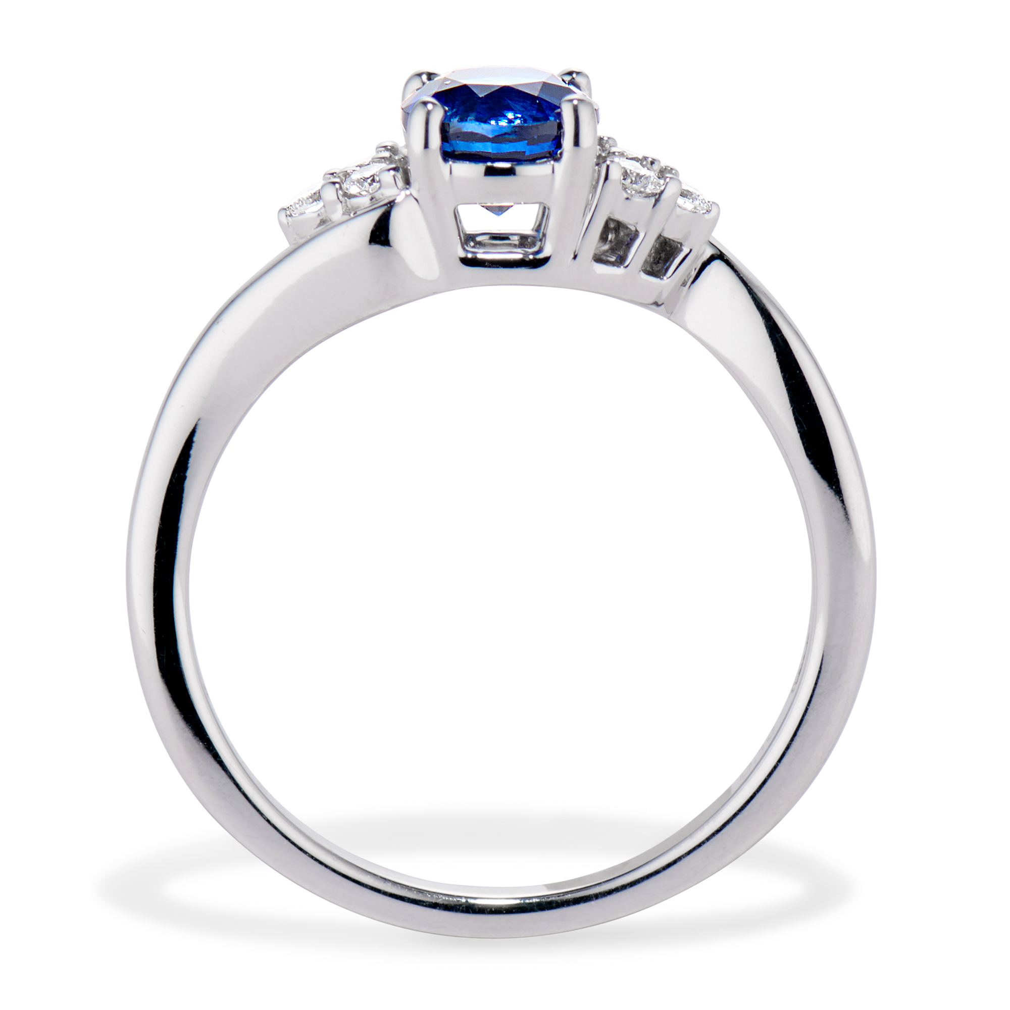 Sapphire and Diamond Bypass Ring - Brown Goldsmiths