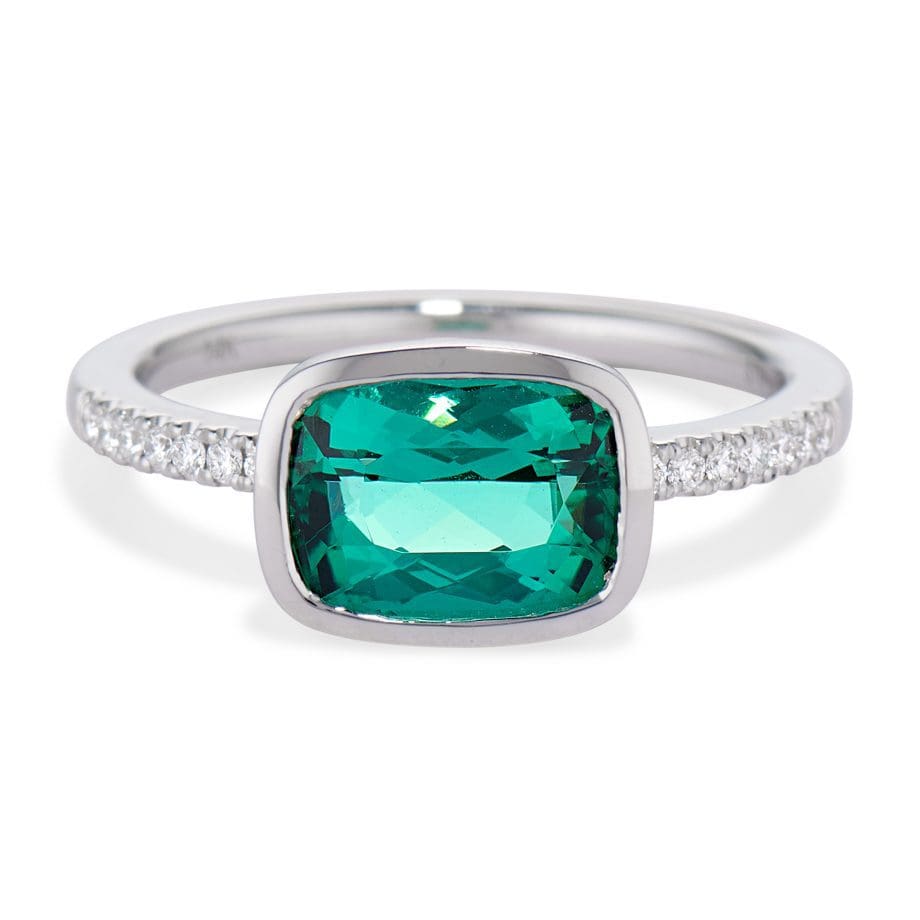 blue green tourmaline ring