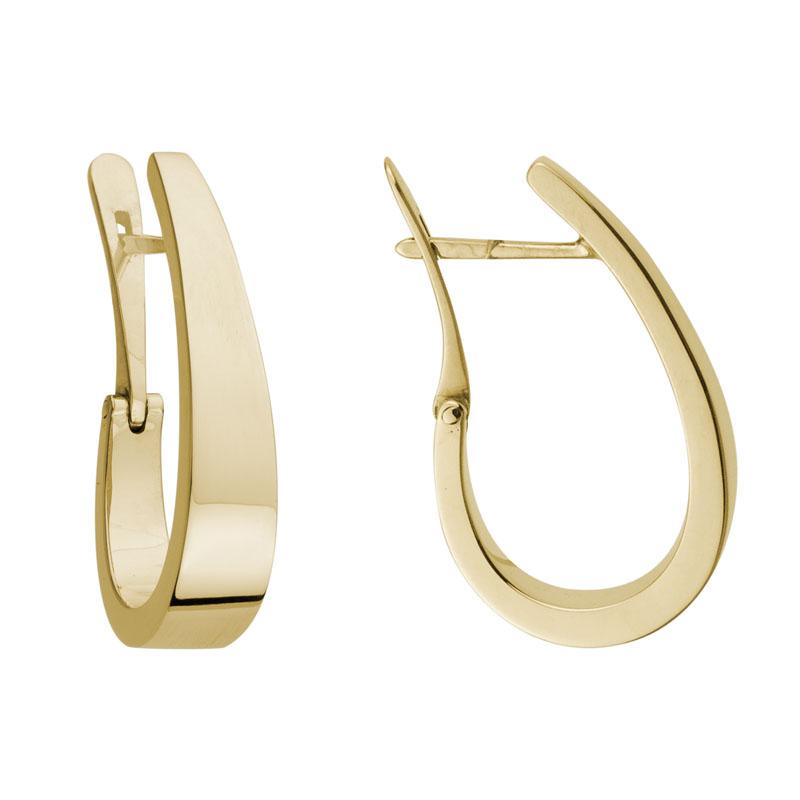 Oval Tapered Hoops in Yellow Gold