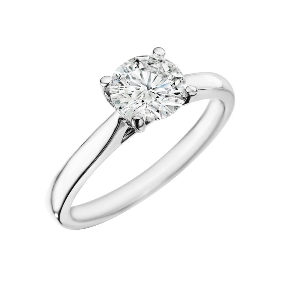 Diamond Solitaire Engagement Ring In White Gold - RSO27-25