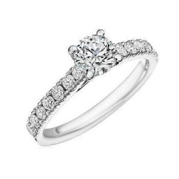 cathedral setting diamond engagement ring