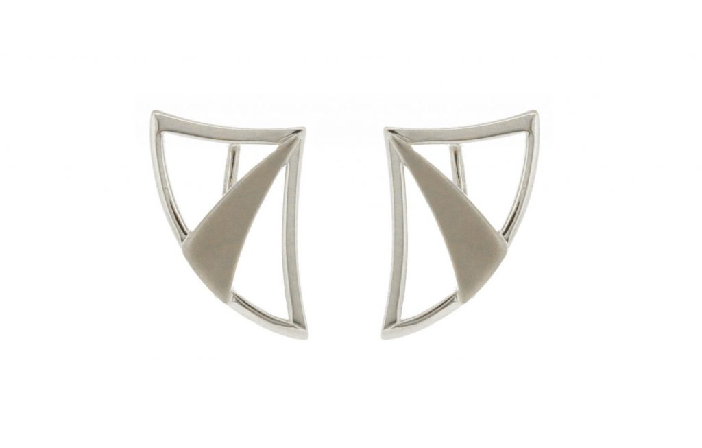 Olympian Bow Stud Earrings - Sterling Silver - Brown Goldsmiths