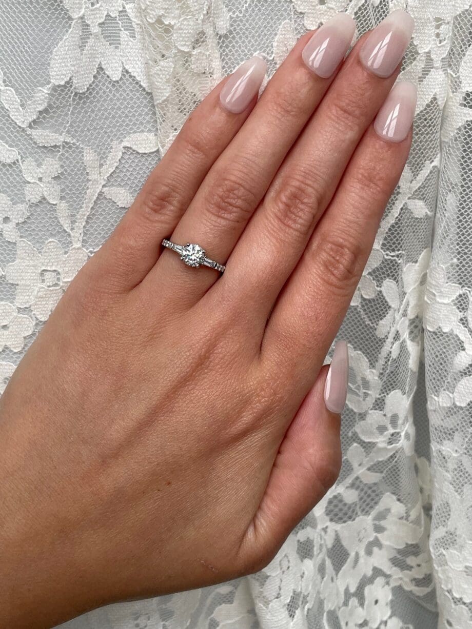 Round Diamond, baguette accents with round accents