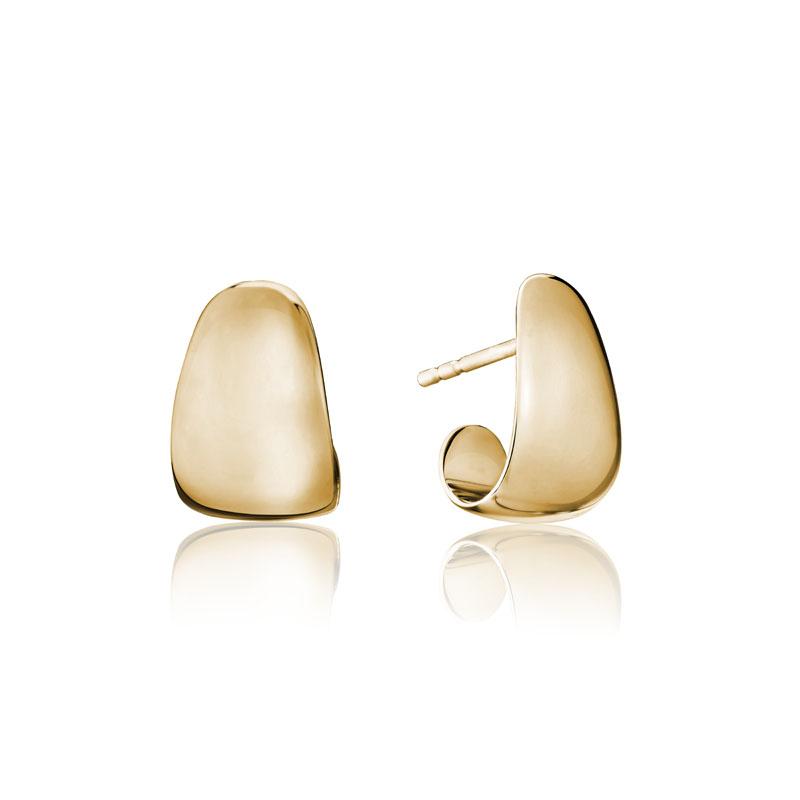 Artichoke J hoop earring 14K yellow gold