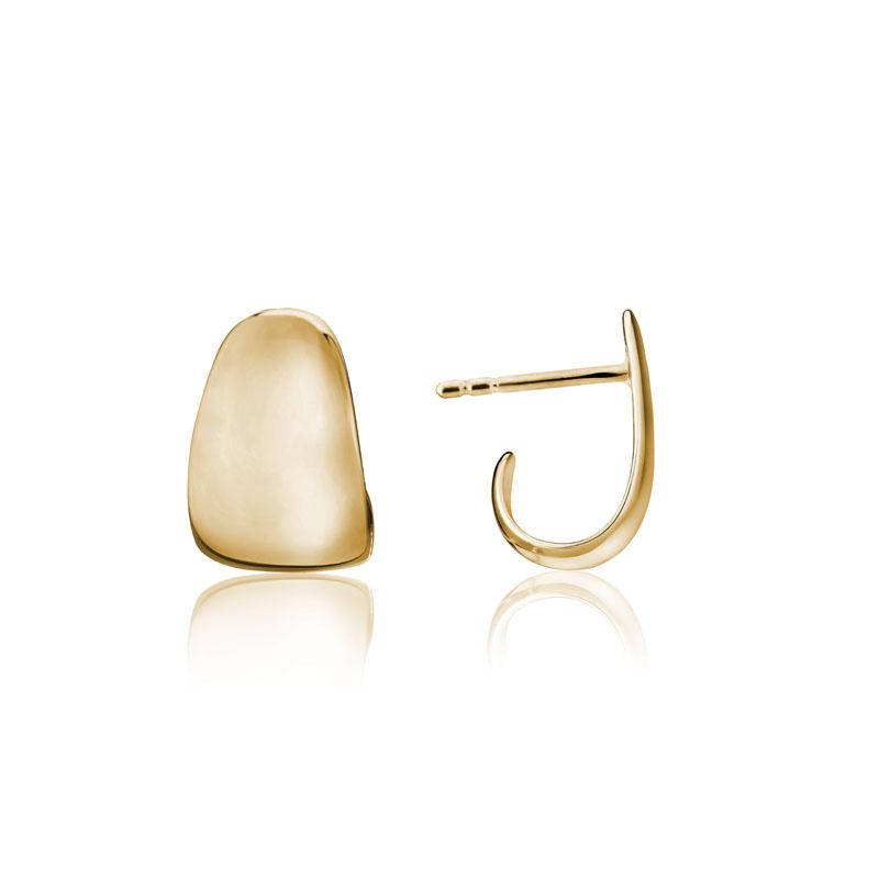 Artichoke J hoop earring 14K yellow gold