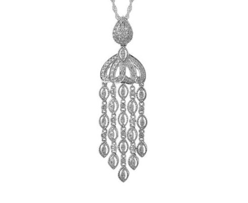 091509 - Diamond Chandelier Necklace