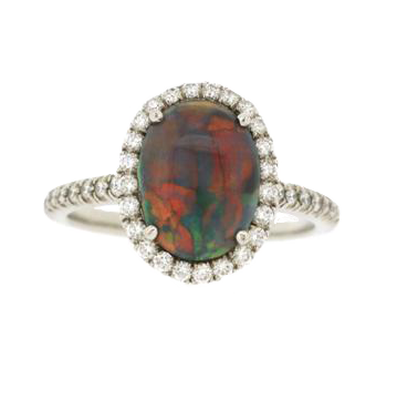 160557 - Black Opal Diamond Ring