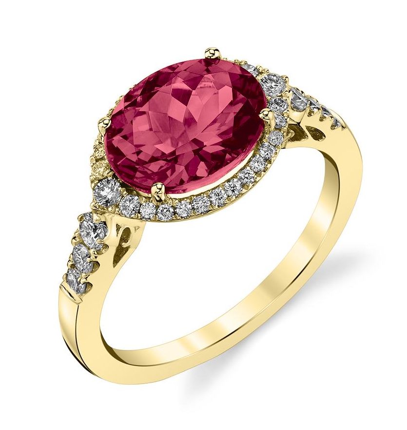 160516 - Rubellite and Diamond Ring