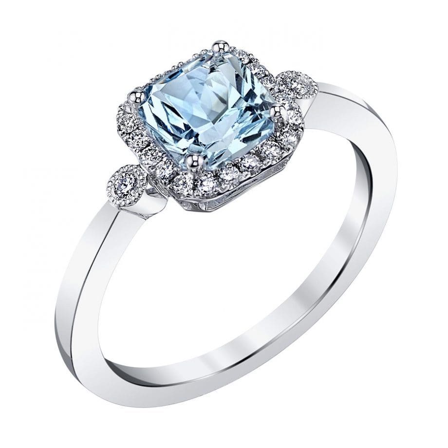 160520 - Aquamarine and Diamond Ring