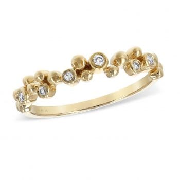 Bubble Ring in yellow gold with diamonds