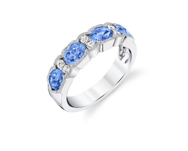 120666 - 31651-RPBS - Pastel Blue Sapphire and Diamond Ring