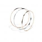 Ripple bangles shown in rose gold, white gold, and yellow gold