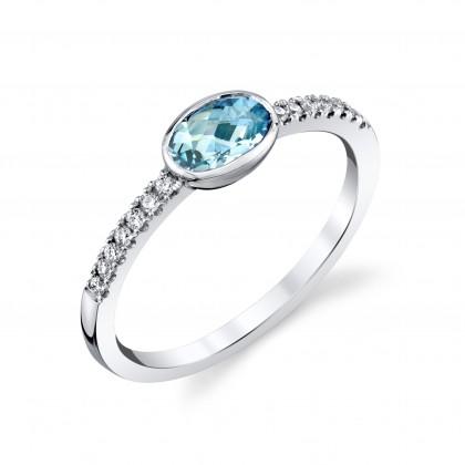 20711-RAQ - 170547 - Aquamarine and Diamond Ring