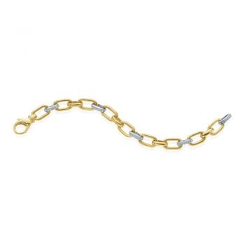 XB1001ADLC-7 - 091495 - Oval Link Two Tone Bracelet