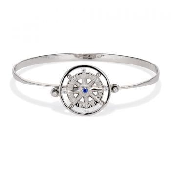 Sapphire and Diamond Compass Rose Spin Bracelet
