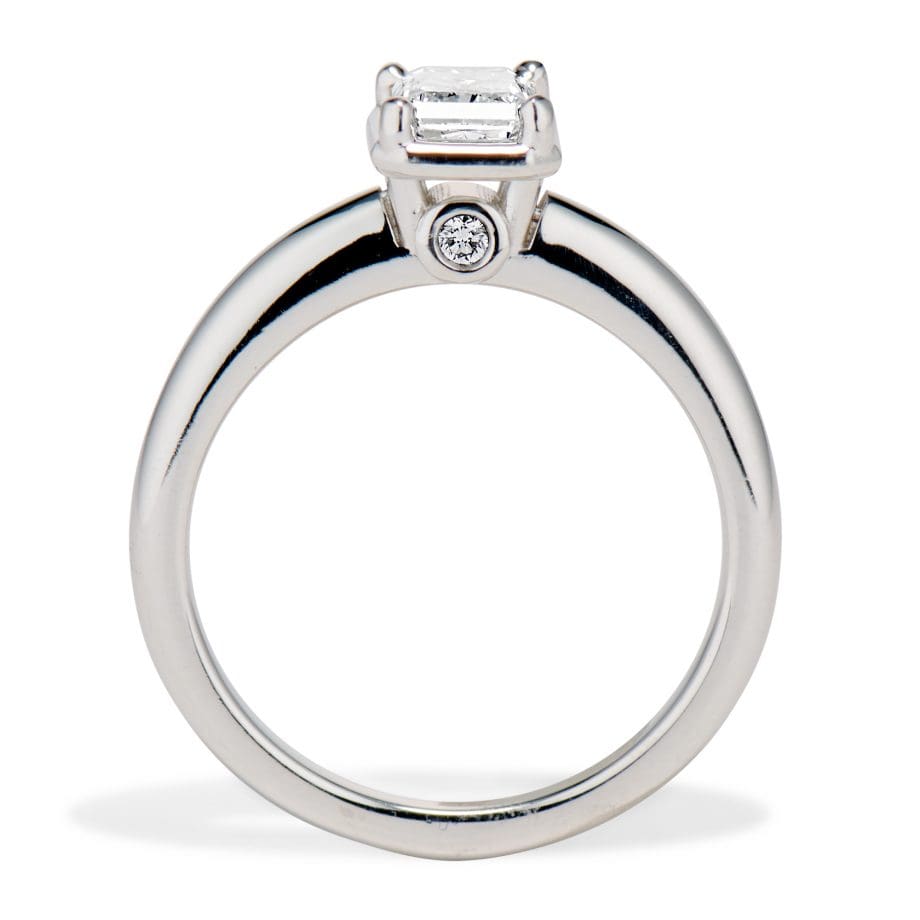 Radiant cut diamond Luna ring